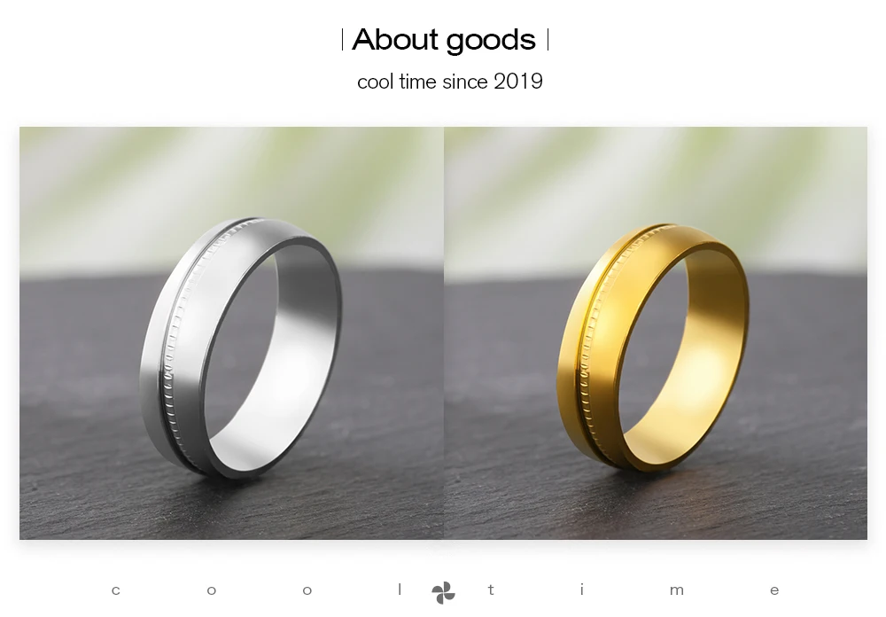 COOLTIME 6MM Breite Minimalistischen Runde Ring Edelstahl Männer Einfache Hochzeit Band Ringe Schmuck Großhandel – Detail 3