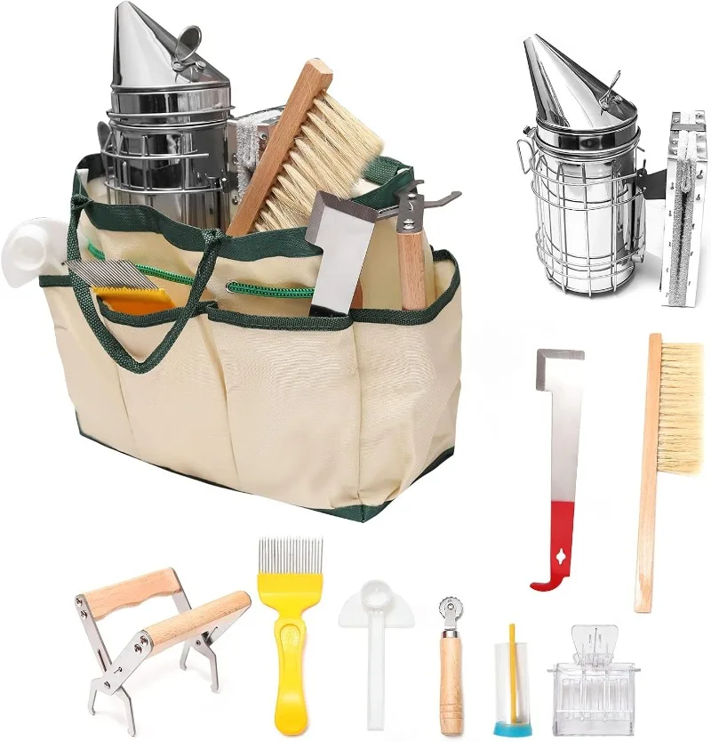 Come with Organizer Tote Beekeeping Tools kit for Beginner Starter kit Durable bee Supplies All-in Gift Set 10 Pcs