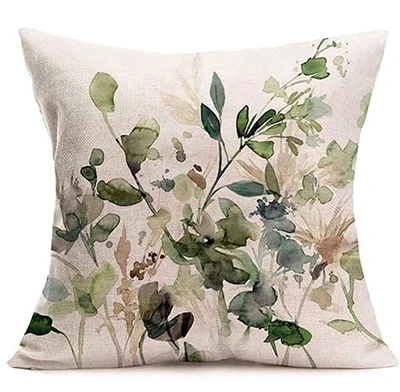 トロピカルプラントデザインのクッションカバー,緑の葉のパターン,家の装飾,ソファ