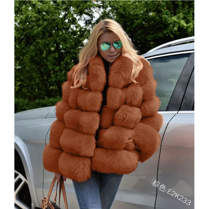 Autumn/Winter New Fur Coat Women's Imitation Fur Women's Coat Fox Hair Splicing Fashion Sexy Hot Girl Coat