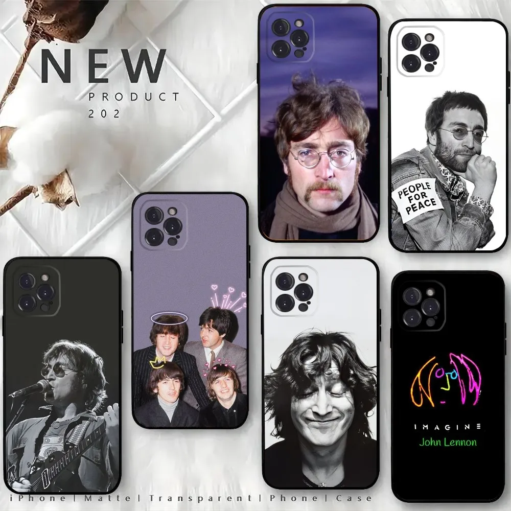 Singer J-John L-Lennon MBE Phone Case For iPhone 16,15,14,13,12 Mini 11 Pro XR,X,XS,MAX 7,8 Plus Silicone Cover Soft Black