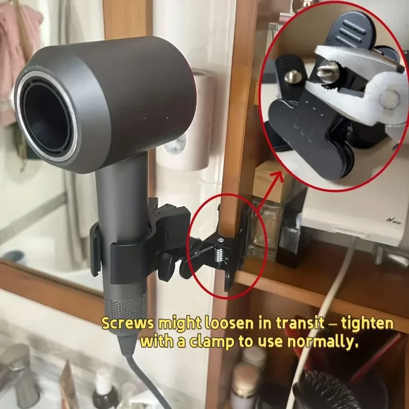 Soporte para Secador de Pelo de Mascotas, Rotación de 360 Grados, Soporte Metálico Ajustable con Abrazadera de Succión Antideslizante, para el Cuidado y Aseo de Mascotas