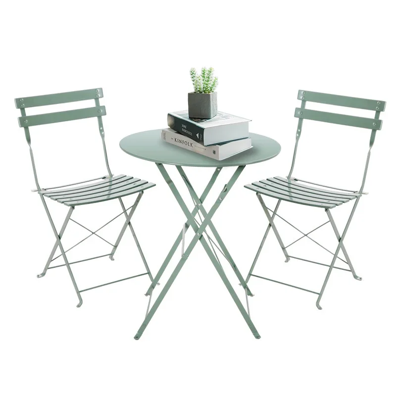 

French Bistro Metal Folding Table And Chair Outdoor Garden Furniture Set