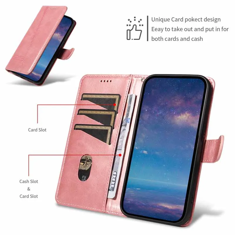 Custodia a portafoglio per Samsung Galaxy S24 Ultra S23 Plus S22 S21 FE S20 A15 A25 A35 A55 Cover del telefono Flip Supporto in pelle Libro di carte