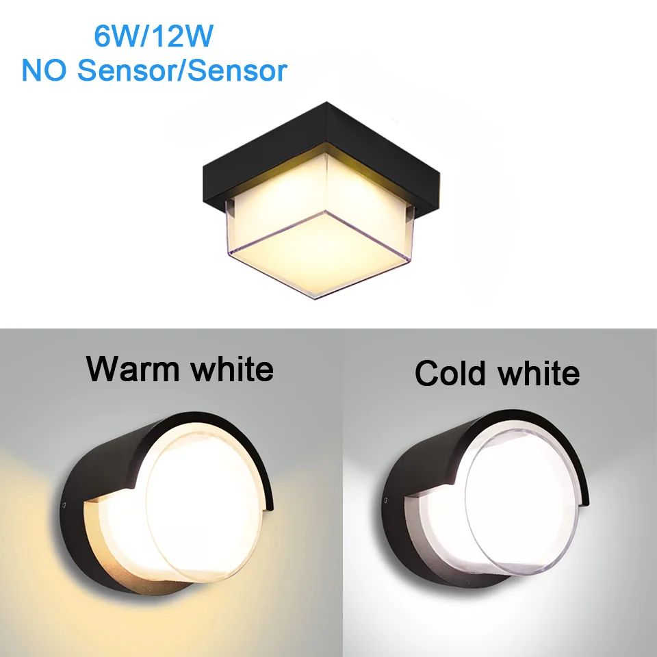 Wall Lamp Motion Sensor LED Wall Mounted Lamp AC85-265V 6W/12W Wall Mounted Lamp for Living Room Bedroom Outdoor Corridor Stairs