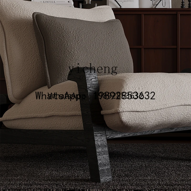 solid wood sofa chair antique single sofa living room balcony removable and washable lazy home decoration accessories