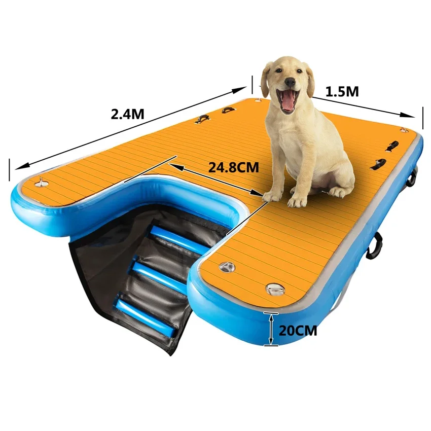 Durable Safe and Easy Access Inflatable Water Ramp Pup Plank Floating Step Pool Ramps For Dogs