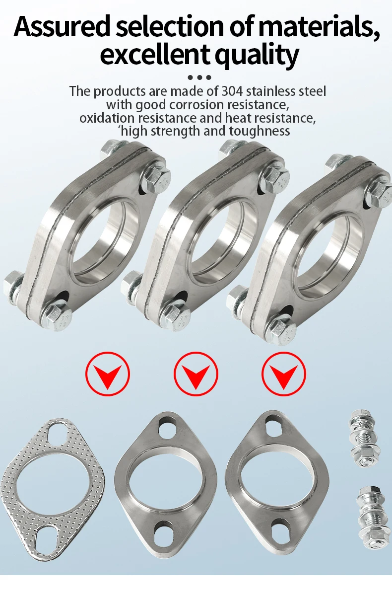 Auto Auspuffrohr Modifikation Edelstahl 304 verdickt hoch temperatur beständiges Material Universal Schweiß flansch – Detail 4