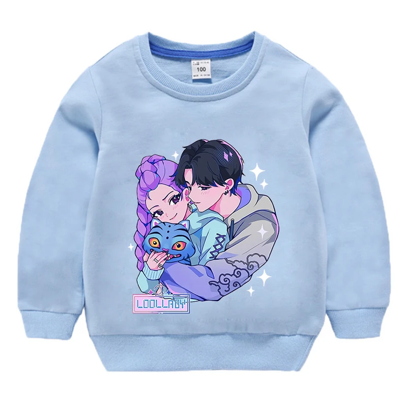 Kpop デーモンハンターガール長袖スウェットシャツルミミラゾイエかわいいパーカー男の子子供春秋プルオーバー子供服ギフト