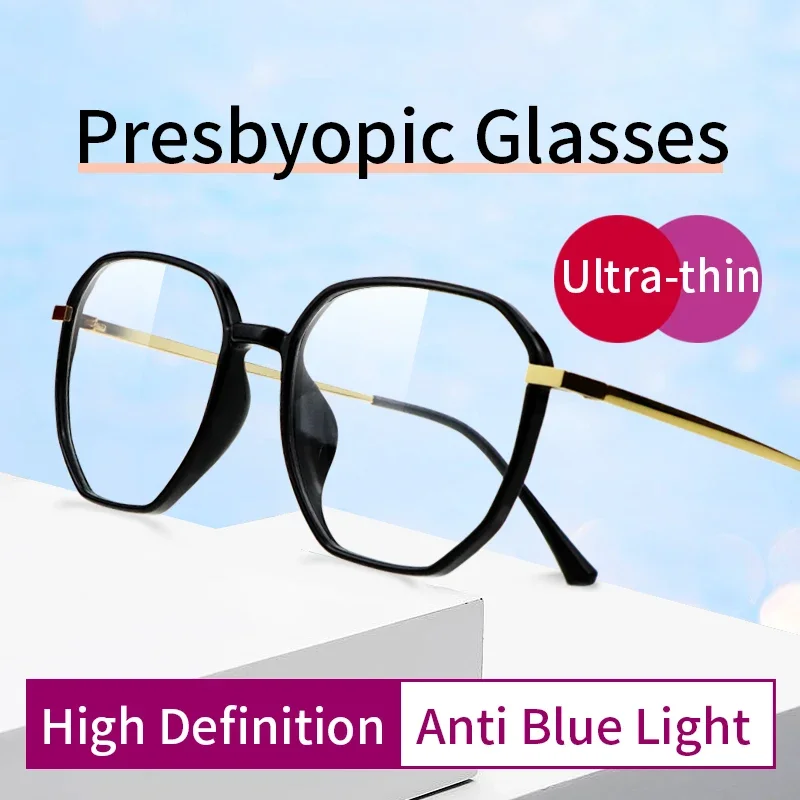 Anti Blue Ray Anti-fatigue Ultra-Thin Reading Glasses for Women, Computer Reader Ladies, Large Wide Frame Magnifying glasses