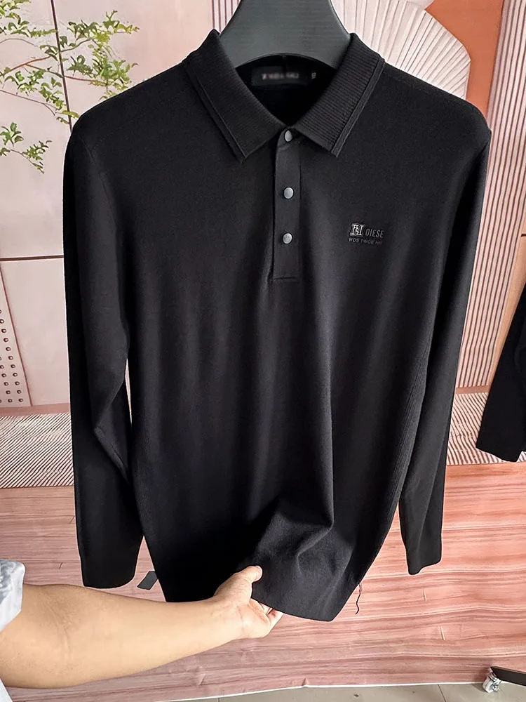 

Busin Casual Midlife Men's Long Sve Knitted Sweater Collared Wool Blend Comfortable Breathable Warm Stretchy Faion