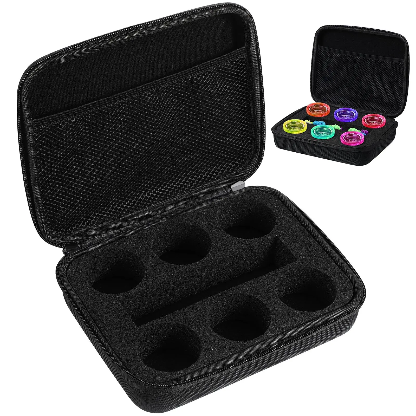 6 Holes Yoyo Balls Storage Bag YoYo Toy Case Shock-Absorbing Sponge Protective Carrying Bag Collection Organizer