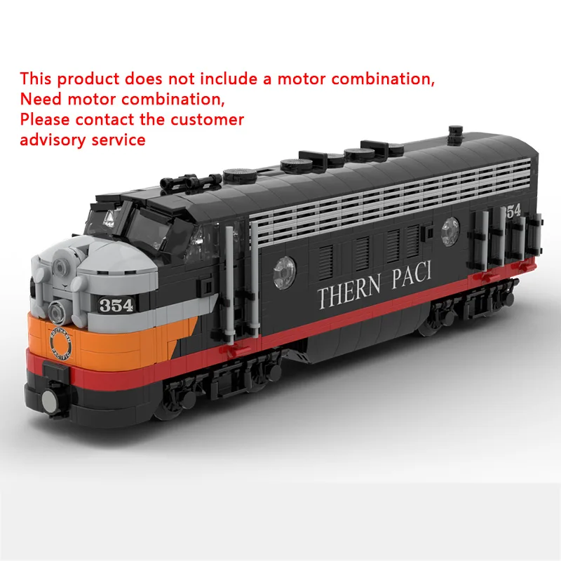 

City Car Model MOC Building Bricks F7 Electric Locomotive Modular Technology Children Holiday Gifts Assemble Toys Suit