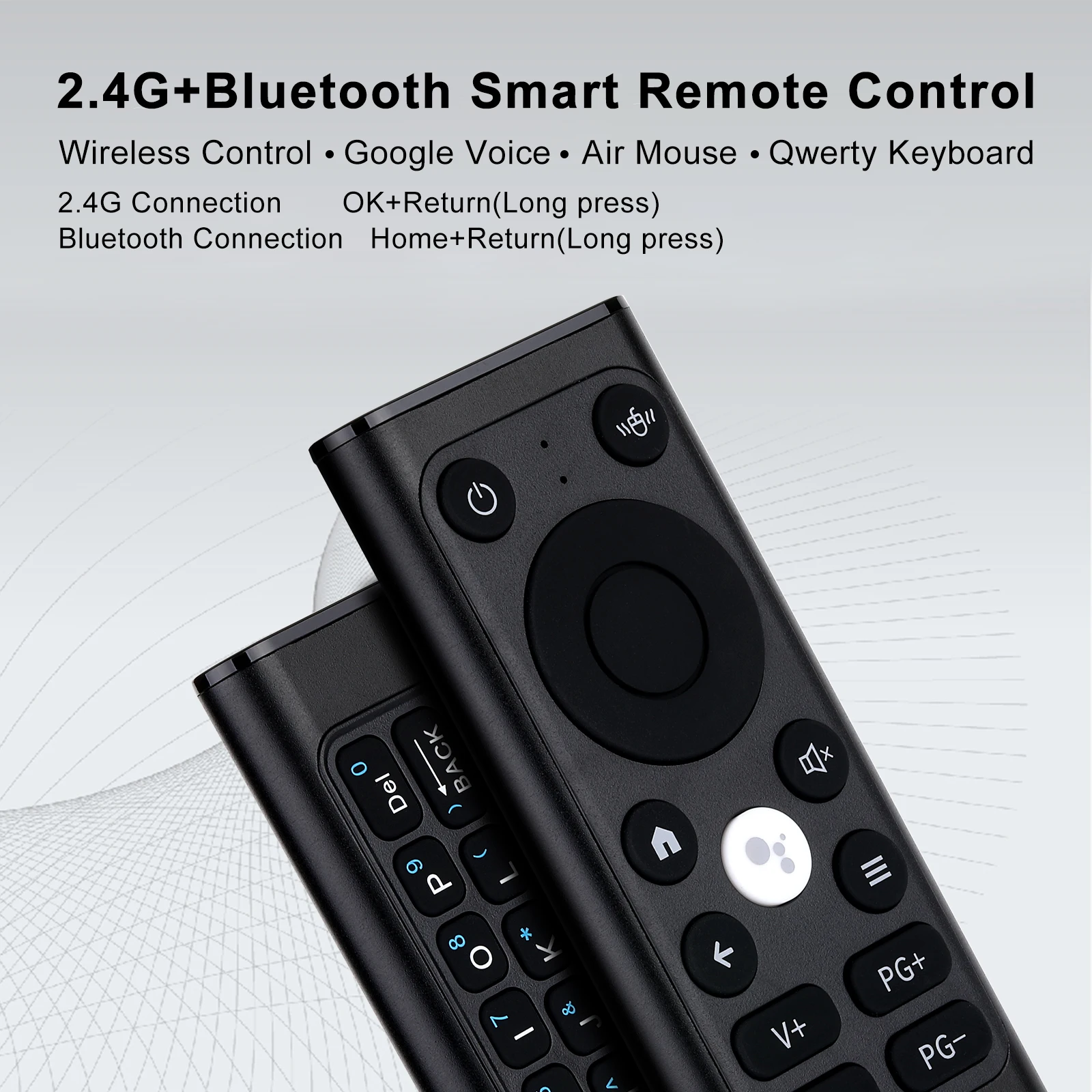 wosung PC /TV Remote Control,2.4G & Bluetooth Air Mouse  with Keyboard for Laptop, PC with IR Learning, Aluminum shell