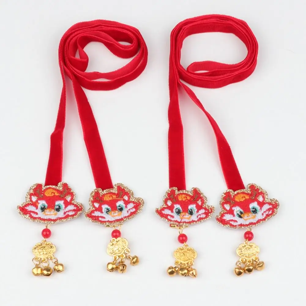 Dragon Braided Hair Rope Creative Bell Chinese Style Children Hair Band Koi Carp Cloth New Year Hair Wear Decoration