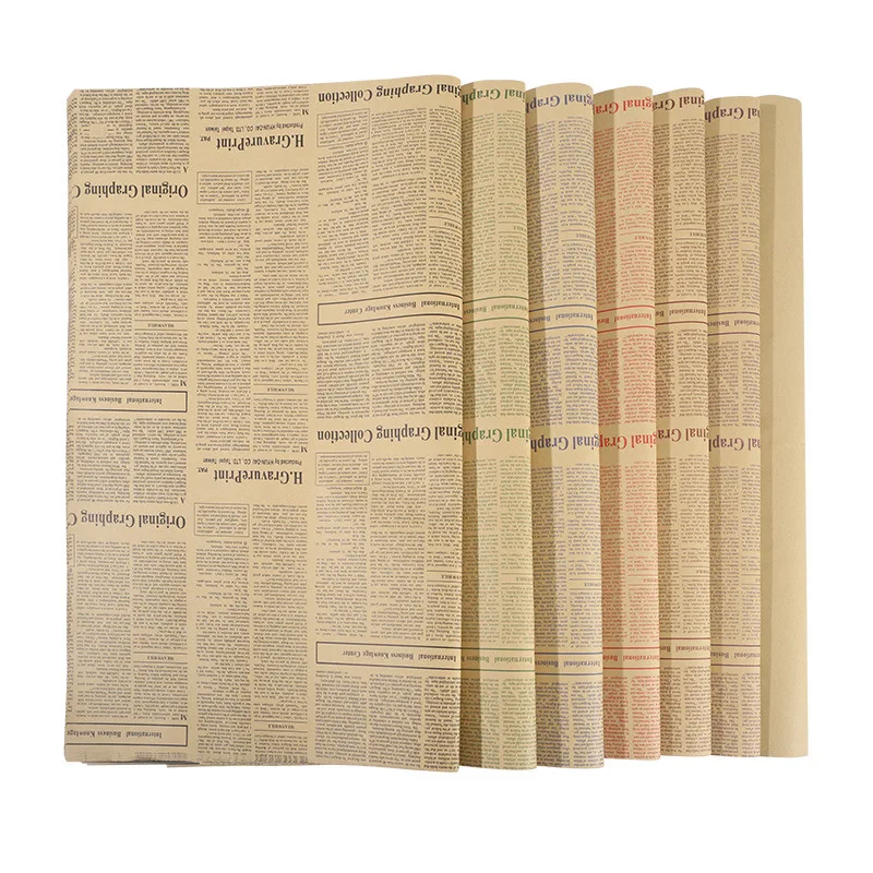 Gift Flower Wrapping Paper Cowhide Cowhide Wrapping Paper Vintage Packaging Paper Craft For Valentine'S Day Wedding Birthday