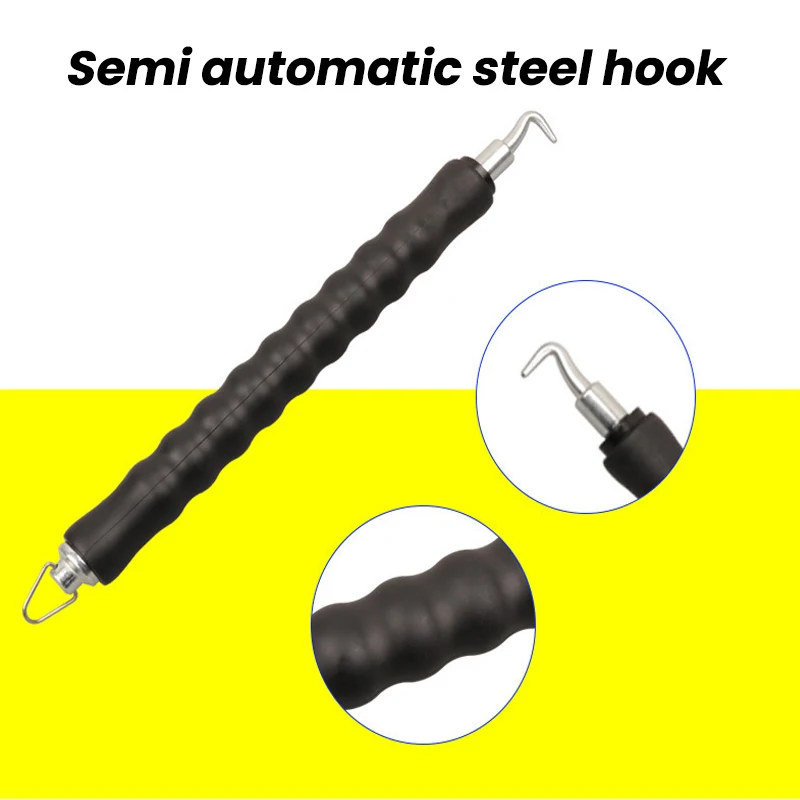 Semi-Automatic Rebar Tying Machine Wire Knoting Pliers Hook Pull Bar Fence Iron Binding Knoting Winding Construction Tools