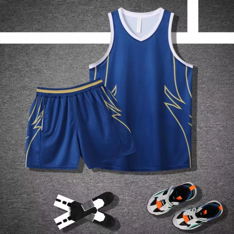 

Men's V Neck Tank Top Sets Summer Blank Jersey Shorts and Shirts Basketball Uniform Basketball Jersey for Team Wear Tracksuit