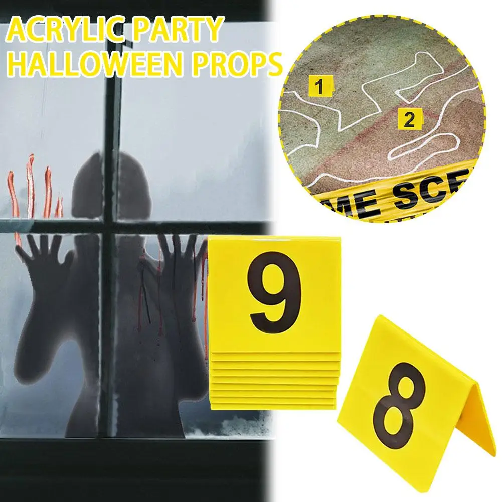 NEW High-end 10 Pcs Evidence Markers Detective Scene Markers Decorations Number ID Tents For Clue Game Acrylic Party Hallow N1T1