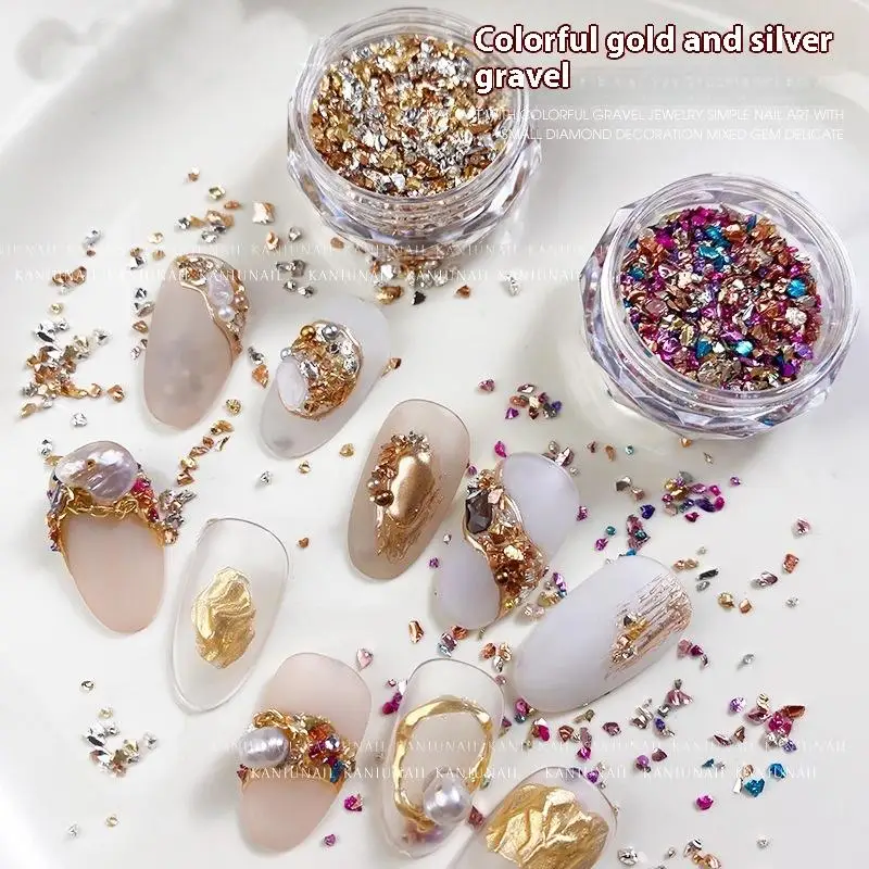 

1Box Nail Ornaments Baroque Pearl Small Mix Diamond Vintage Material Bag Nail Decoration Nail Salon Special Nail Charm