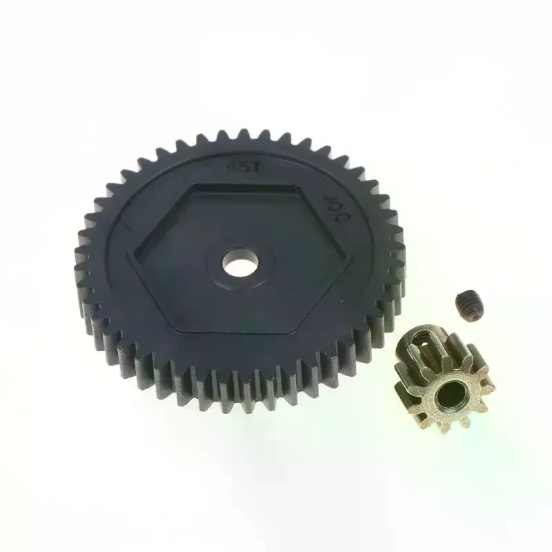 1/2Pcs 11/45T Harden Steel Spur Gear 45T 0.8M 32P Motor Pinion Gear Kit For 1/10 RC Crawler TRX4 TRX6 Upgrade Parts 8053 6747