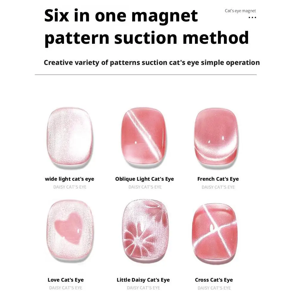 Outil magnétique pour Nail Art 6 en 1 avec champ magnétique puissant pour vernis Gel, aimant professionnel œil de chat pour ongles, crée plusieurs