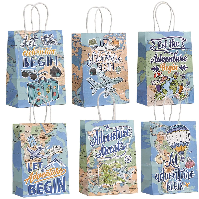 מארז מזוודות נייר קראפט עם ידית 12 יח