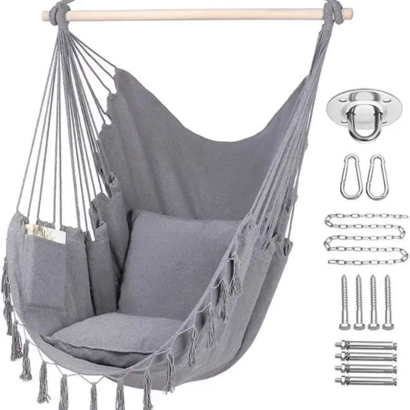 FULLLOVE Nordic Outdoor Garden Detachable Hammock Anti-rollover Living Room Bedroom Hanging Chair Simple Balcony Swing Furniture