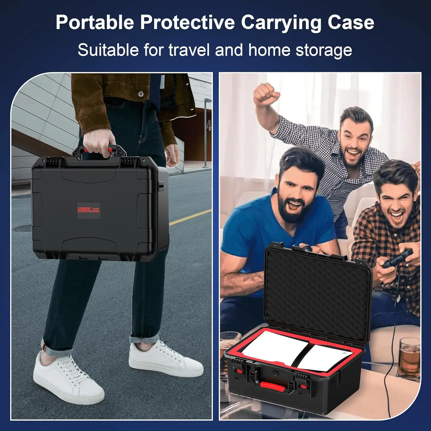 Casing pembawa Hard Shell untuk PS5 Pro, casing pelindung Travel untuk Playstation 5 Pro Discs edisi digital konsol, Pengontrol