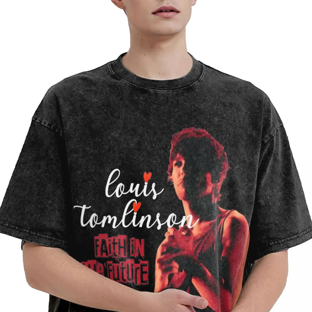 Louis Tomlinsons Faith In The Future T Shirts Hip Hop Washed Cotton Harajuku T-Shirt Fashion Men Women Tops Printed Tee Shirt