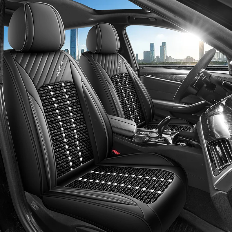 Ice silk material front two-seat car seat covers, universal style, classic color options available, suitable for most models