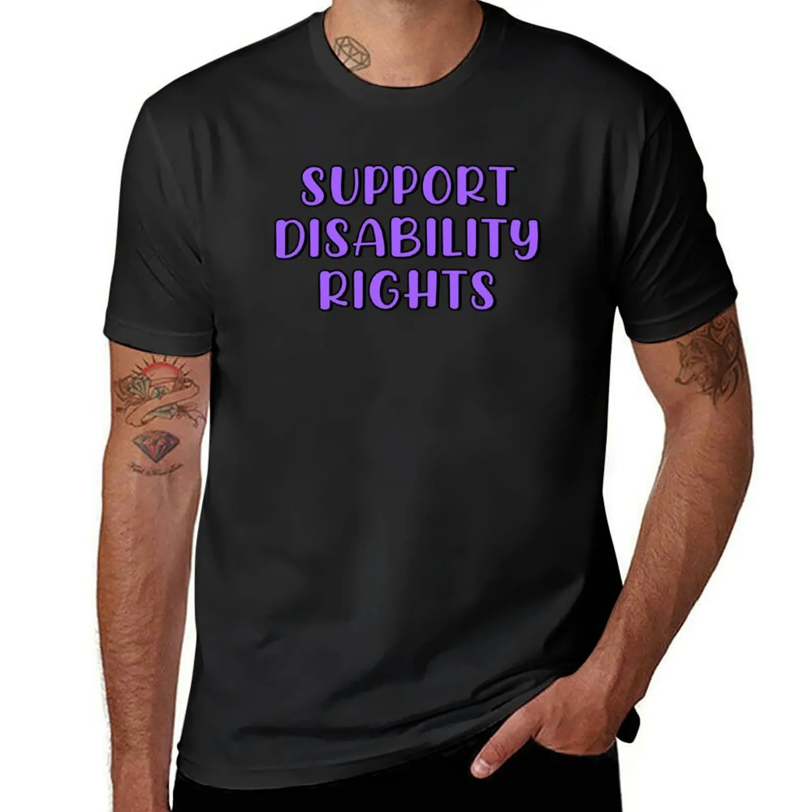 Support Disability Rights T-Shirt tees cute clothes customs design your own anime mens clothing