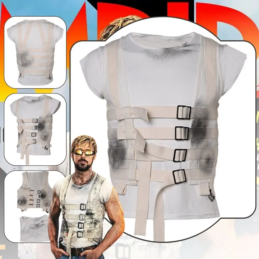 2024 Movie The Fall Guy Colt Seavers Costume Cosplay Fantasy travestimento per uomo maschio adulto Top Vest Halloween Carnival Suit