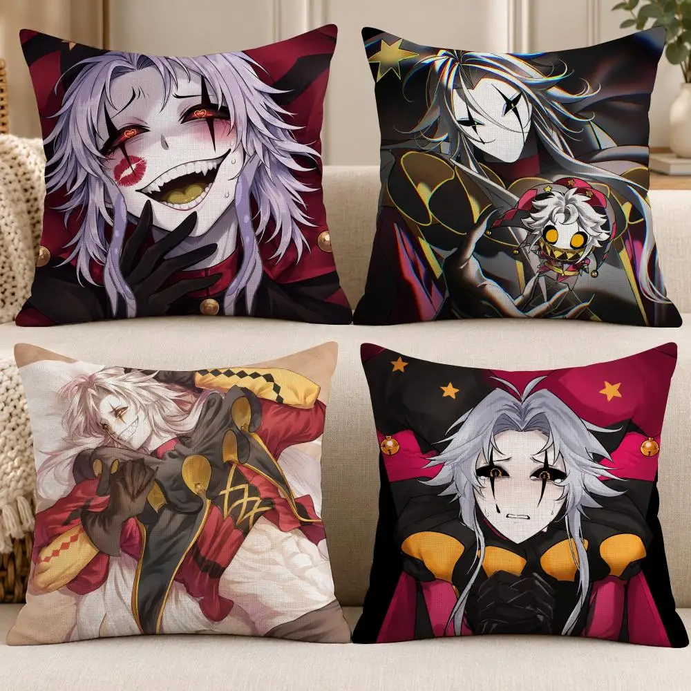 Character Horror T-The Freak Circus Pierrot Cushion Cover Soft Short Cover Washable Sofa Bed Dorm Garden Home Office Chair Decor