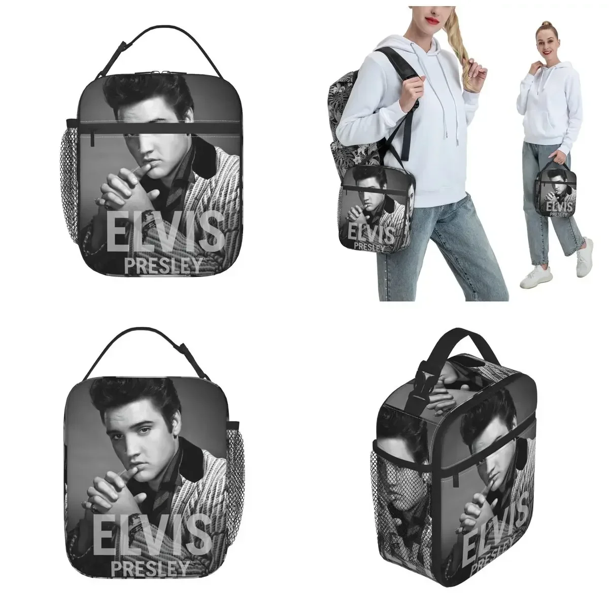 E-Elvis Presley Merch изолированная сумка-тоут для ланча для школы, офиса, коробки для хранения продуктов, портативный охладитель, термо-Бенто-бокс