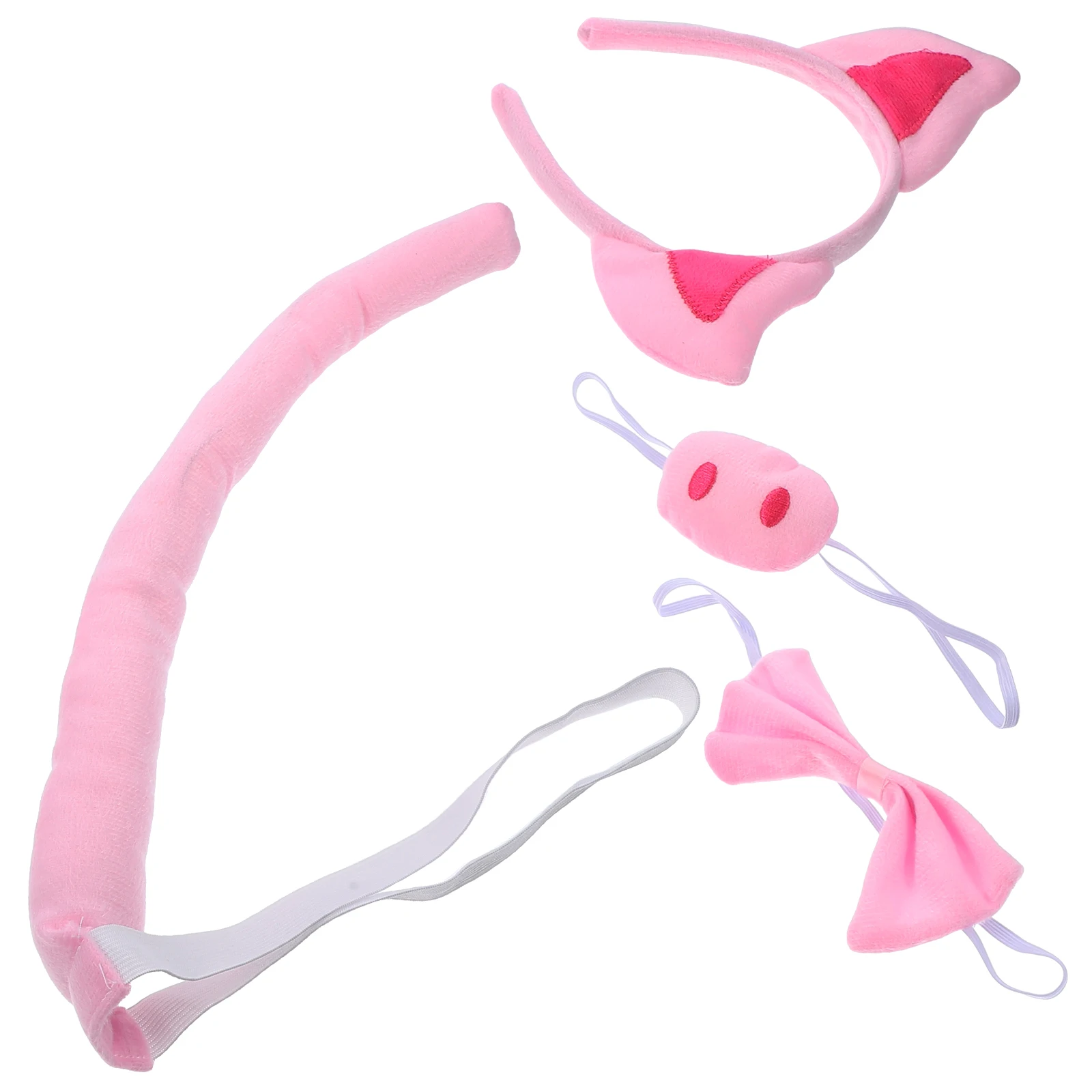 1 set 1 Set Pig Ear Headband Nose Tail Bow Tie Costume Accessories For Halloween Party Cosplay Animal Ears Decor Pig Props