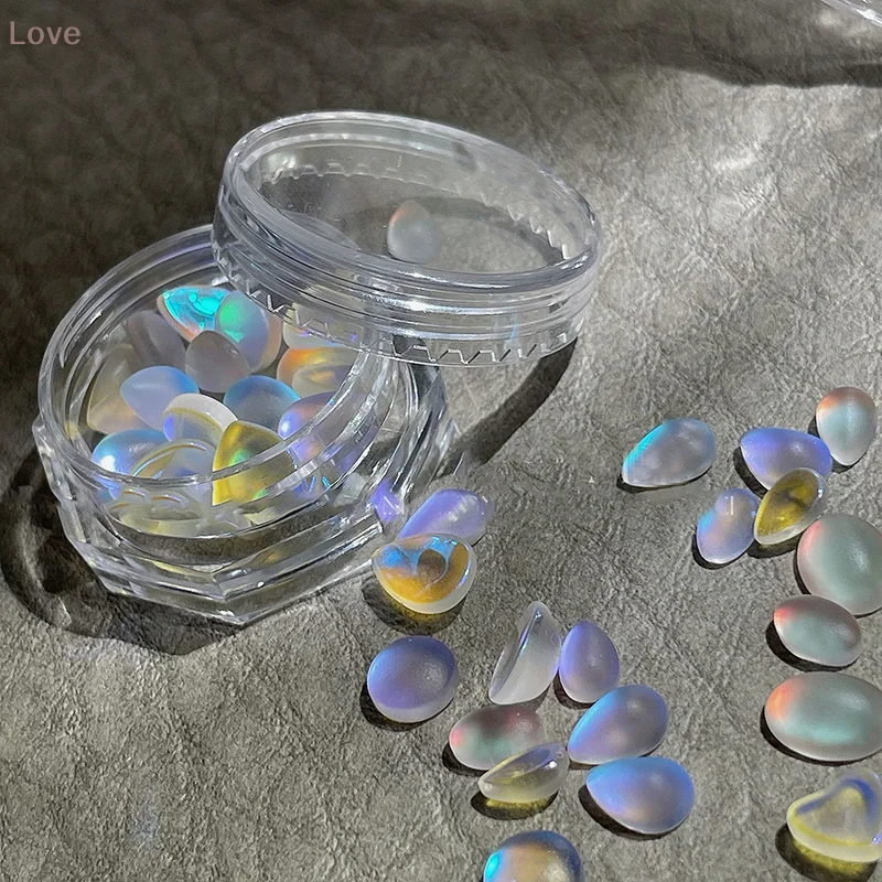 [L & P] 20 قطعة إكسسوارات الأظافر الدموع الزرقاء الأزرق الأرجواني عين القط متجمد الزجاج الحفر مسمار الفن تصميم اكسسوارات الديكور DIY بها بنفسك