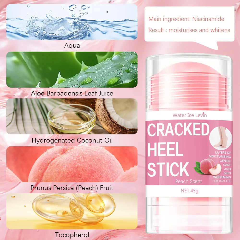 Peach Moisturizing Cream Stick, Deeply Hydrating, Suitable for Dry Skin, Hands, and Feet, Rich in Moisture, Suitable for Dry and Cracked Soles and Heels, Nourishing