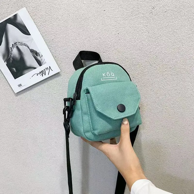 Mini Messenger Bag Women Cute Canvas Small Bag Harajuku Crossbody Bag Wild Student Girl Phone Key Shoulder Bag Female