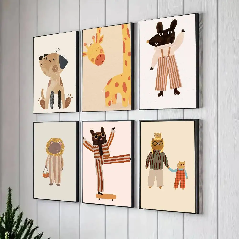 Simple Animal Antics Art Sticky Wall Waterproof Home Living Room Bedroom Bar Aesthetic Decoration