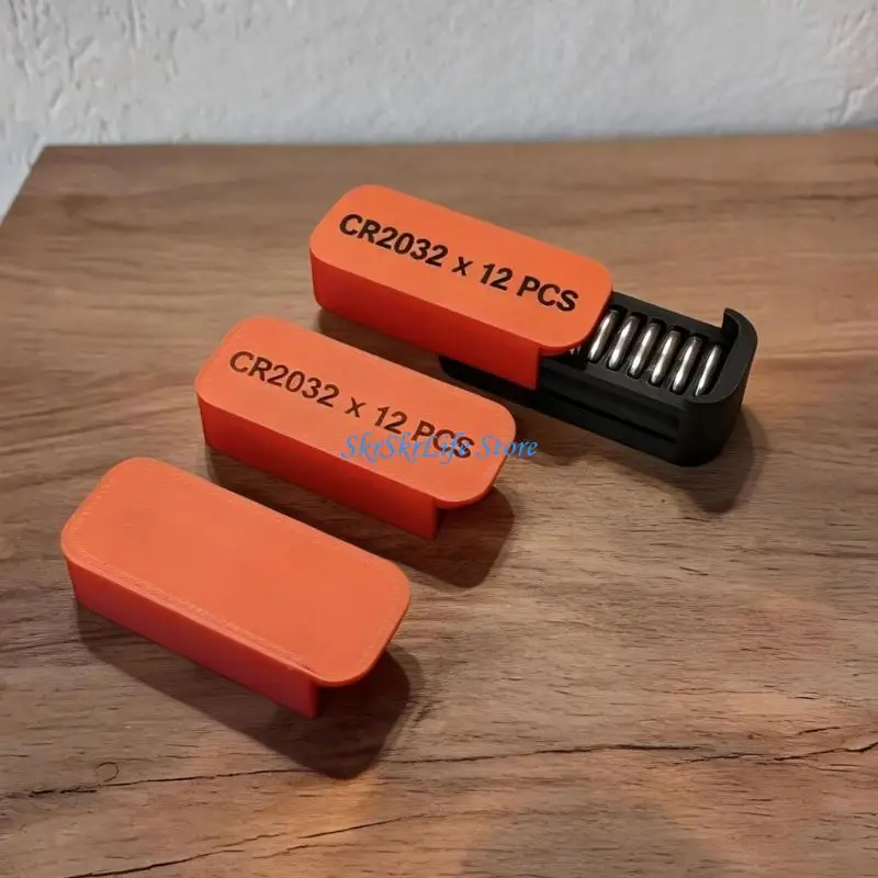 E65E Small Battery Case with Sliding Cover for Cabinet Storage Box Holder