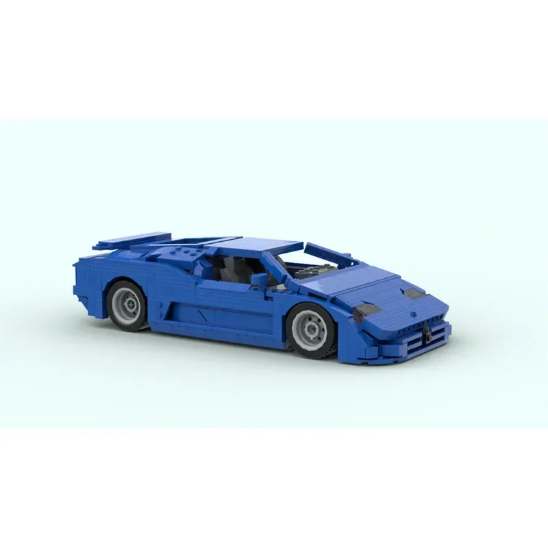 MOC-138060 azul novo eb110 supercar corrida bloco de construção modelo 1017 peças moc criativo crianças natal blocos de construção brinquedo presente