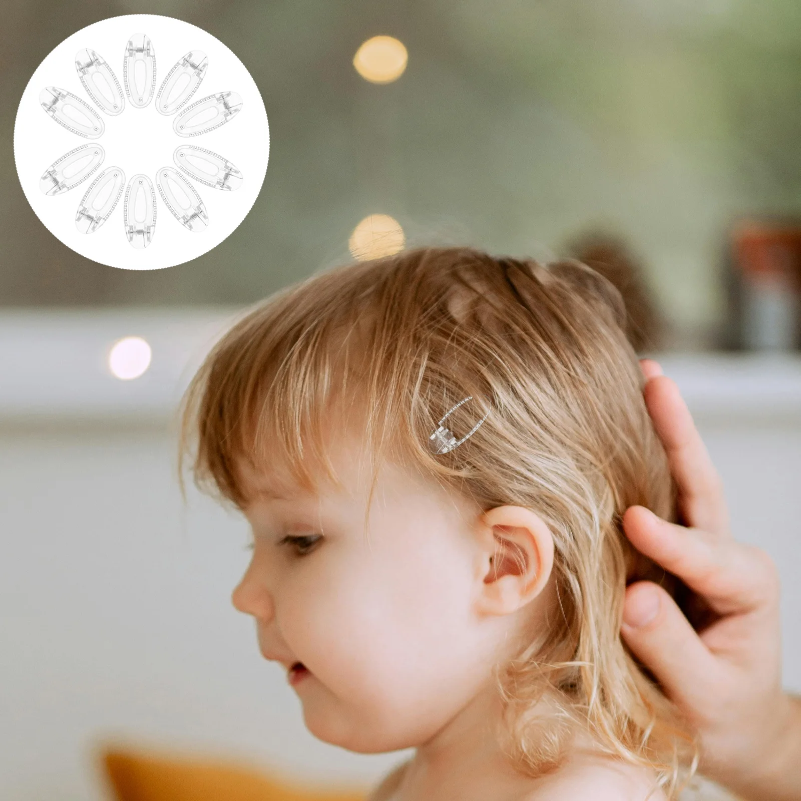 

20Pcs Cute Hair Barrettes 4Cm Transparent Oval Snap Clips Secure Grip Small Flat Jaw Clips for Fashion