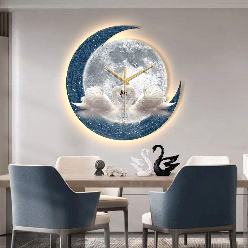 Luxury Restaurant Wall Clock Corridor Wall-Mounted Silent Digital Clock High End LED Dining Table Large Wall Clock Wall Watch