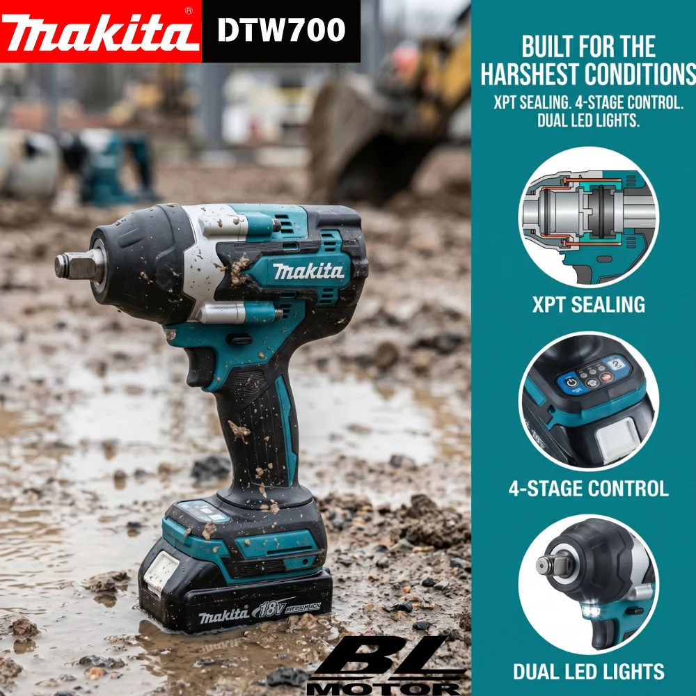 Heavy Equipment Battery - Makita DTW700 18V Cordless Brushless Impact