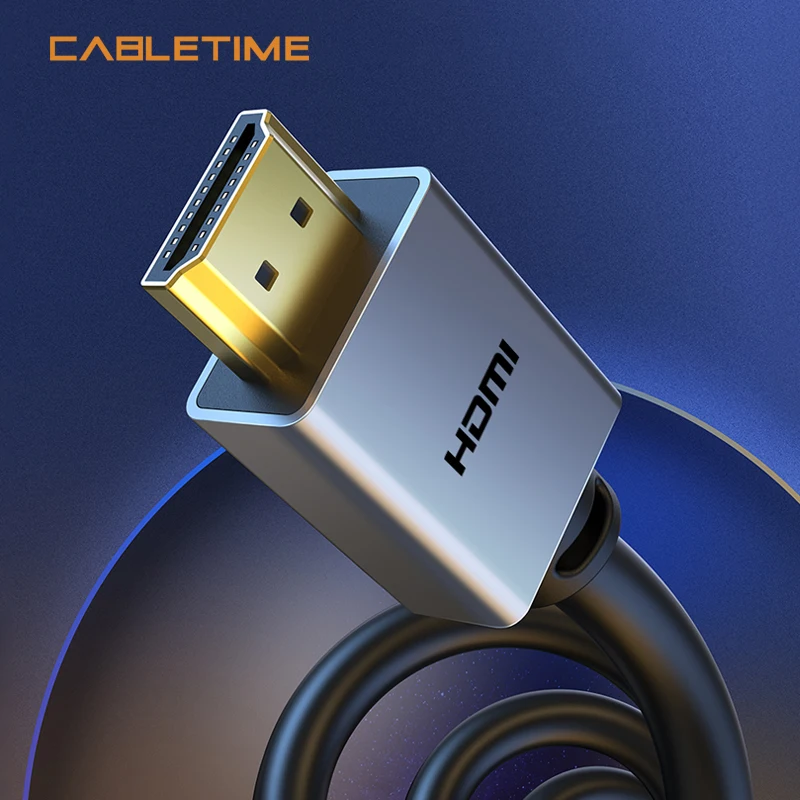 Cabo HDMI CABLETIME 4K 60Hz de Alta Velocidade para Xiaomi Mi Box PS4 4K 1080P 3D Cabo de Vídeo HDMI 4K/60Hz para TVs e Laptops