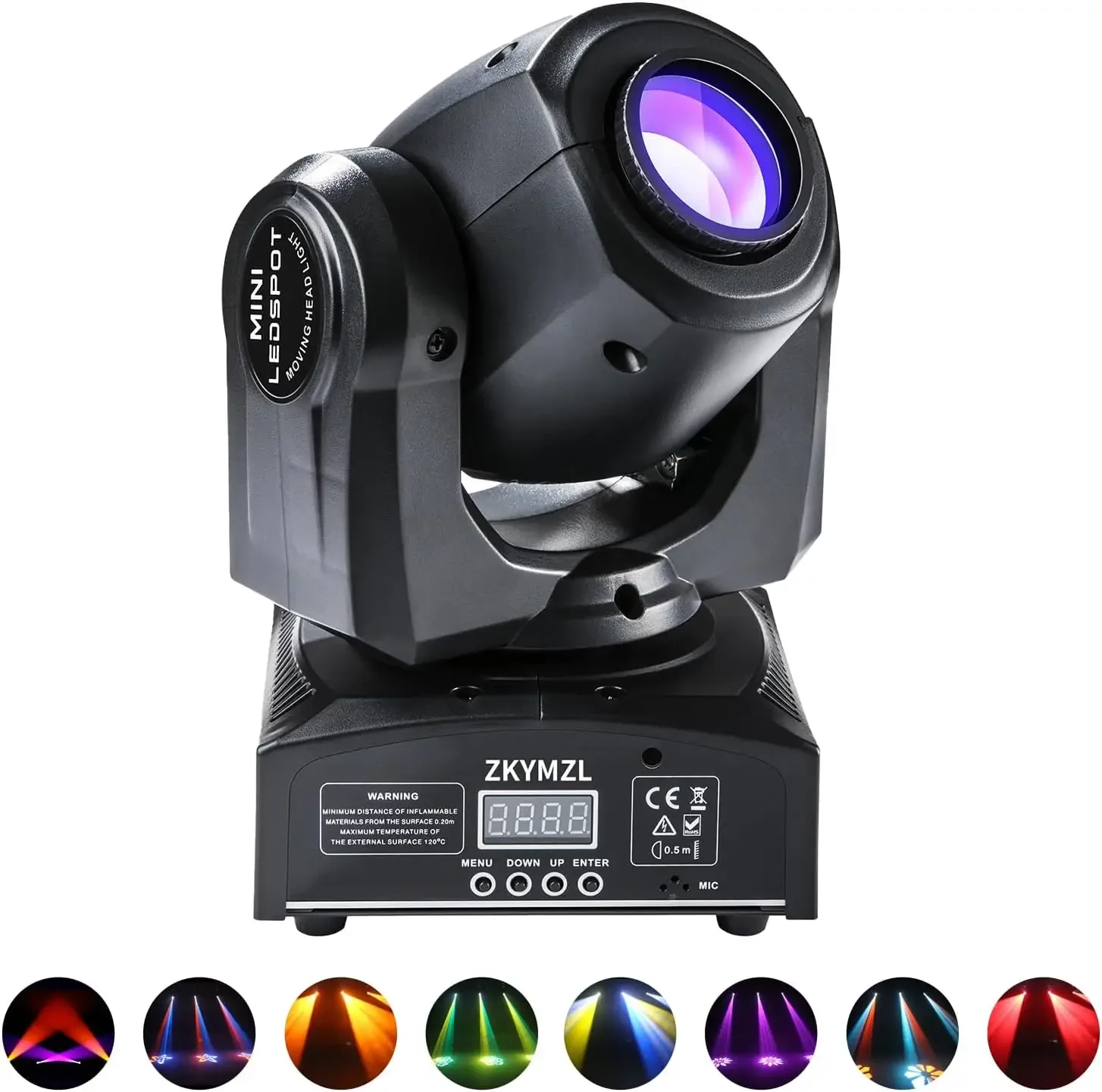 

Светодиодный сценический прожектор ZKYMZL 30W с DMX512 и звуковым управлением - 15 цветов, 8 гобо, вращающаяся голова, DJ-свет для вечеринок, ночных клубов, мероприятий