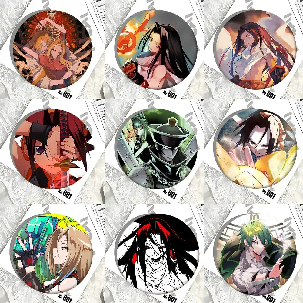 Anime Shaman King Round Badge Creative Brooch Clothing Backpack Accessories Lapel Pin
