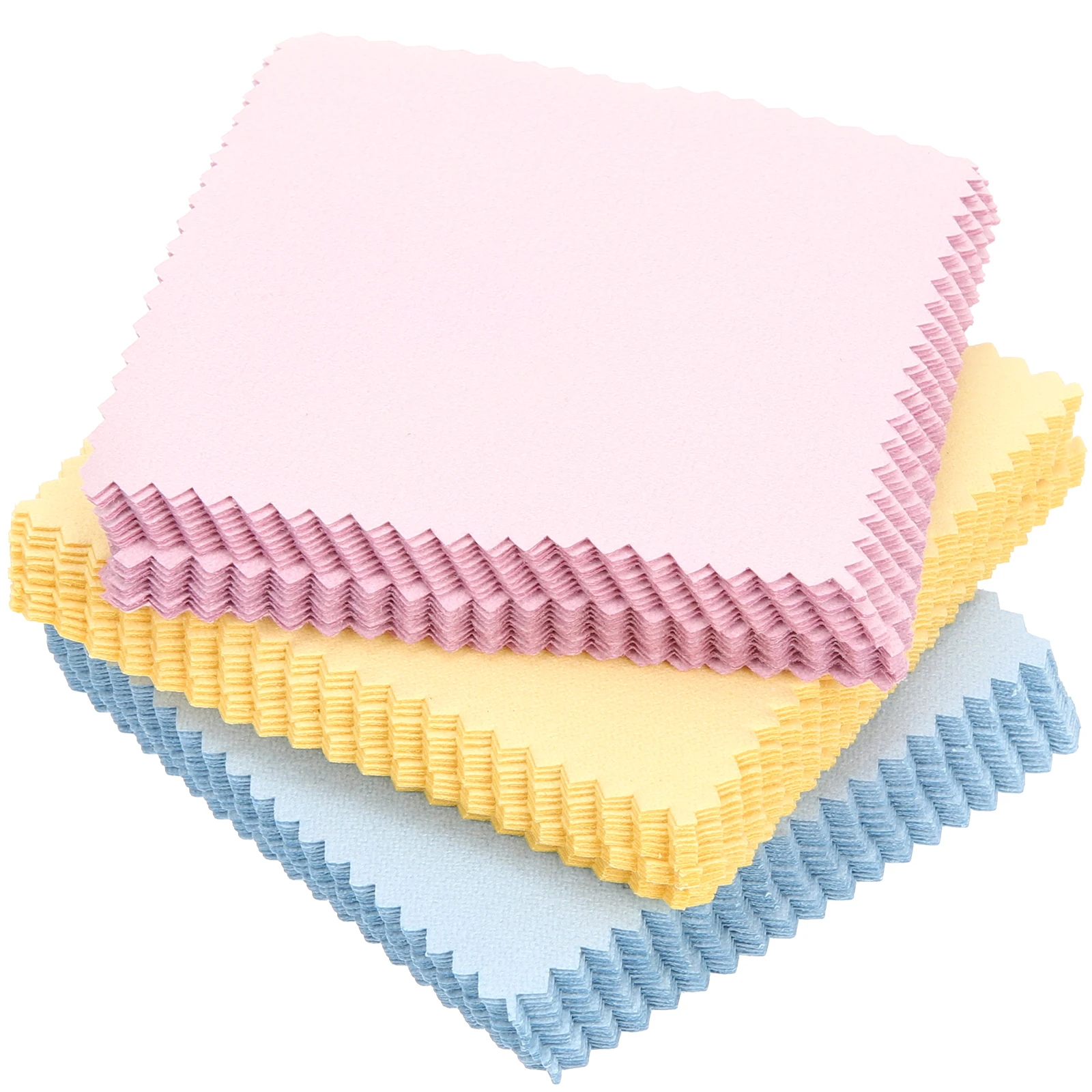 

60 Pcs Cloth Jewelry Cleaner Soft Reusable 8x8cm Lens Clean Cloth Random Color Eyeglasses Lens Screen Wipes Tool