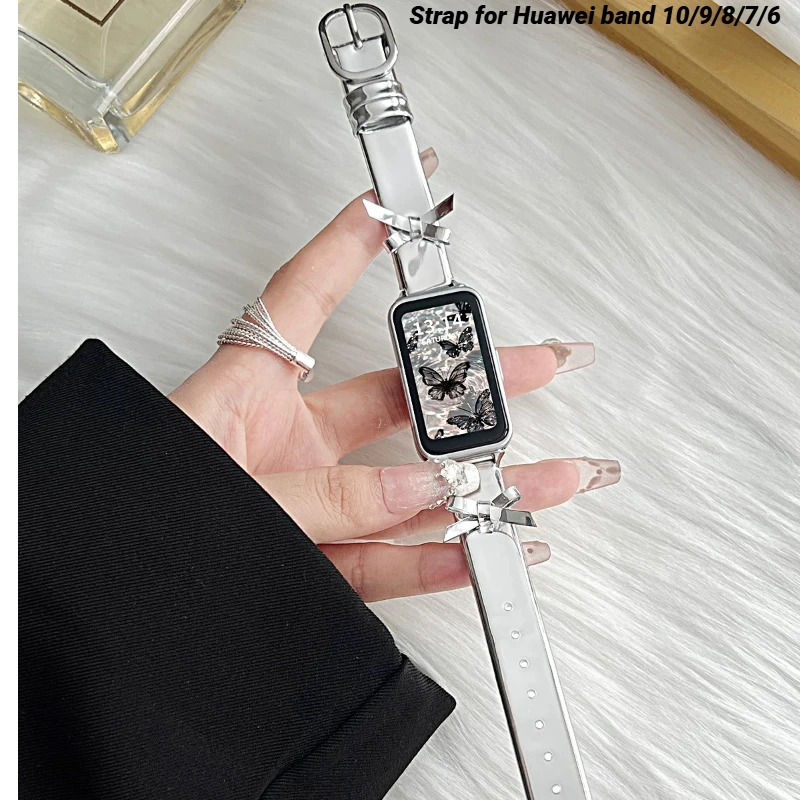 

Кожаный ремешок для Huawei Band 10/9/8/7/6, сменный спортивный ремешок для часов Huonor Band 10/9/7/6, браслет Correa, женский браслет